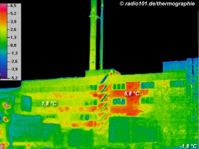 Thermographische Aufnahme / Wrmebild: Industriegebude