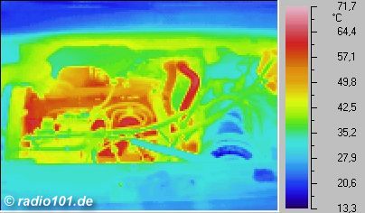 la Moteur dun VW Golf (thermographic foto / thermal picture)